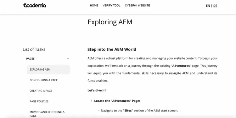 Exploring AEM