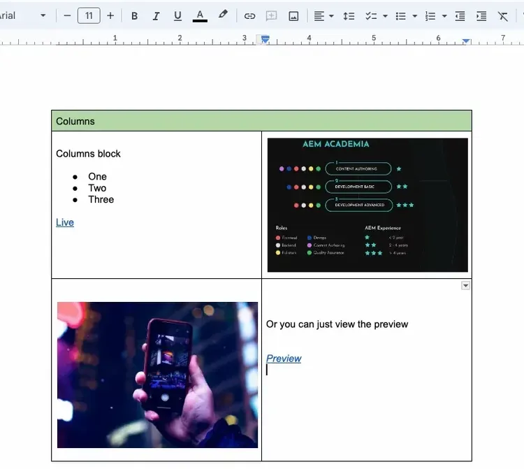 google docs view