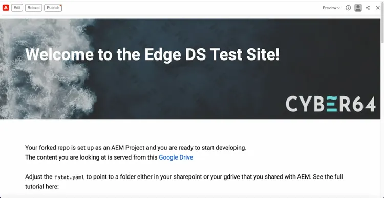 welcome to the edge ds test site